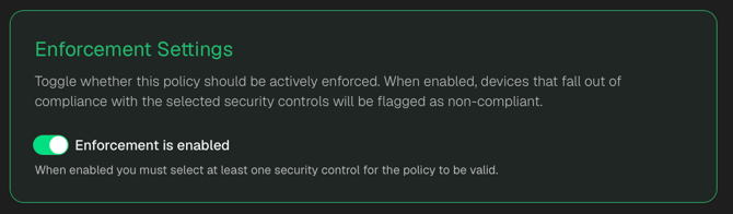 Patch policy Enforcement settings